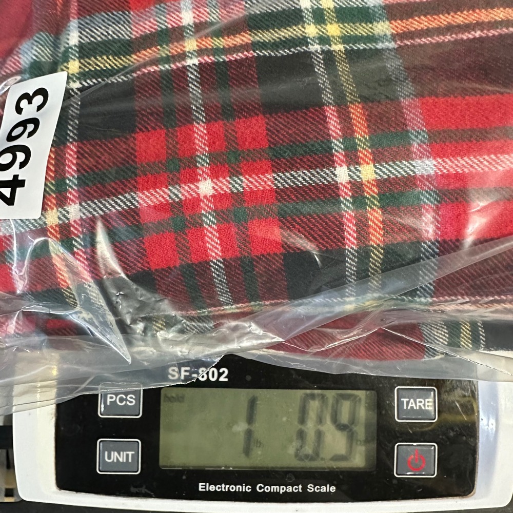 Lands End Pajama Set Womens Medium Red Plaid Flannel Cotton Holiday Sleepwear - Picture 9 of 9